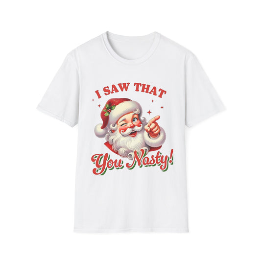 Funny Santa Claus T-Shirt, Christmas Humor Tee, Unisex Holiday Shirt, Festive Gift, Casual Christmas Outfit White Printify T-Shirt Rhythm & Drip Apparel
