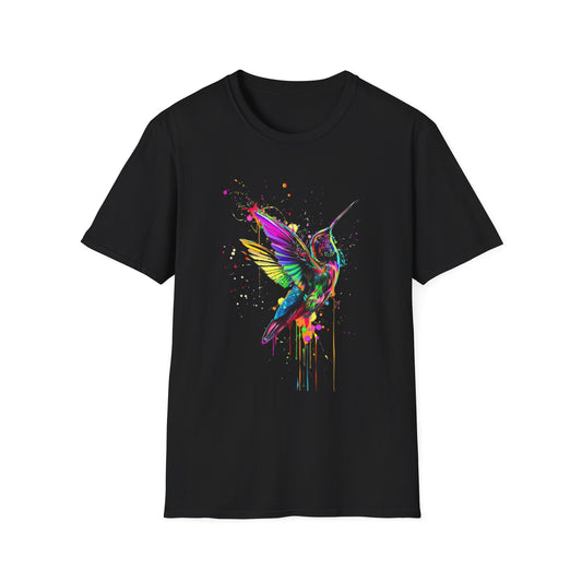 Vibrant Hummingbird T-Shirt Black Printify T-Shirt Rhythm & Drip Apparel