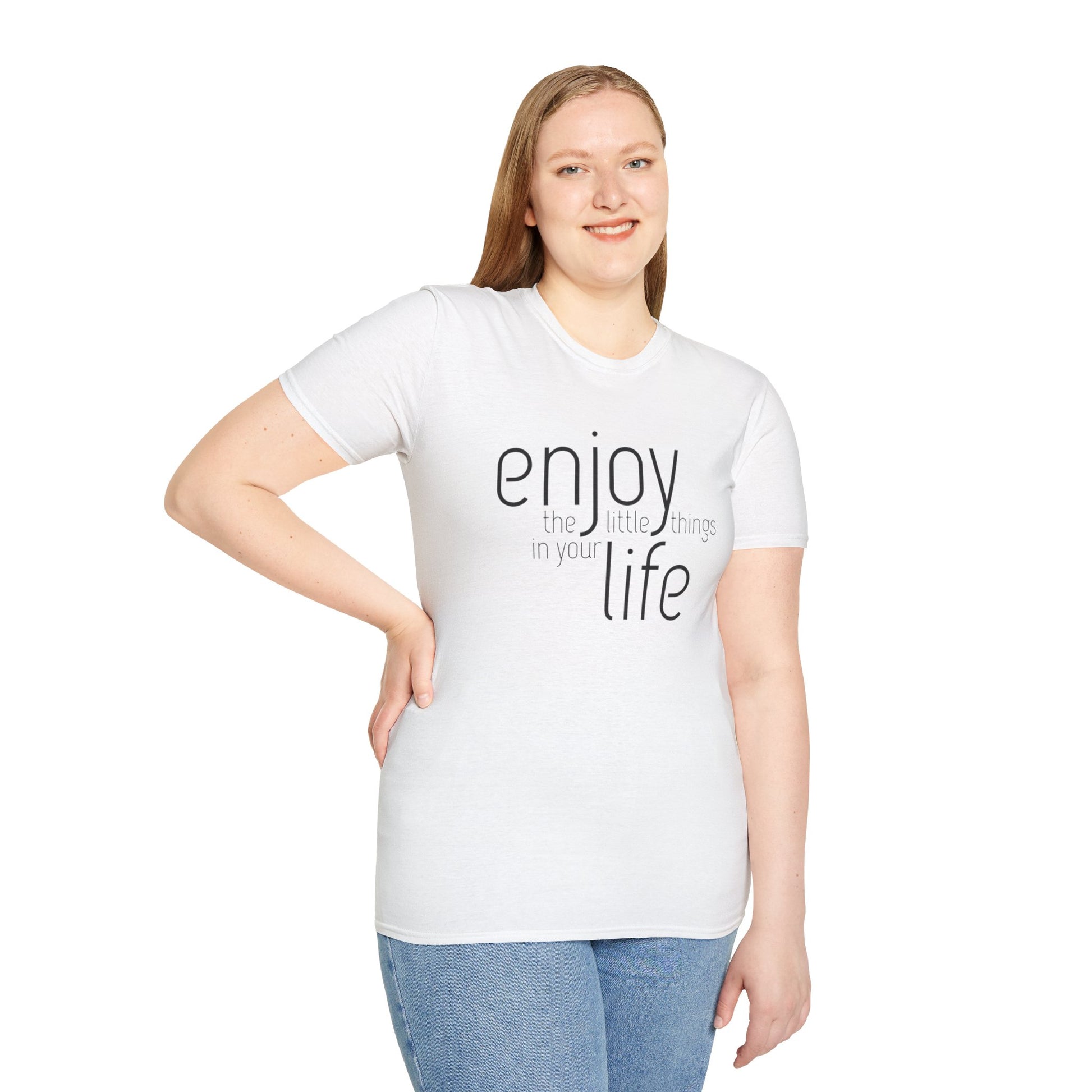 Enjoy the Little Things T-Shirt | Unisex Softstyle Tee for Everyday Comfort - Rhythm & Drip