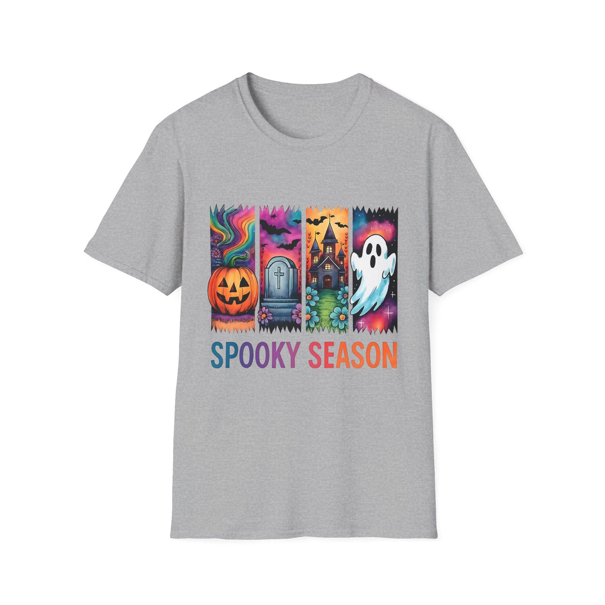 Spooky Season T-Shirt - Fun Halloween Tee for Celebrations, Fall Festivities, Costume Parties, Ghost Lovers, Pumpkin Fans Sport Grey Printify T-Shirt Rhythm & Drip Apparel