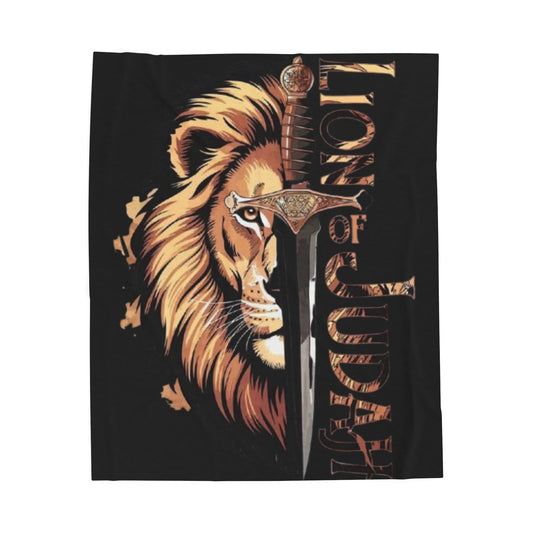 Religion- Majestic Lion Velveteen Plush Blanket, Cozy Throw for Home Décor, Perfect Gift for Animal Lovers, Ideal for Living Room or Bedroom 50" × 60" Printify All Over Prints Rhythm & Drip Apparel