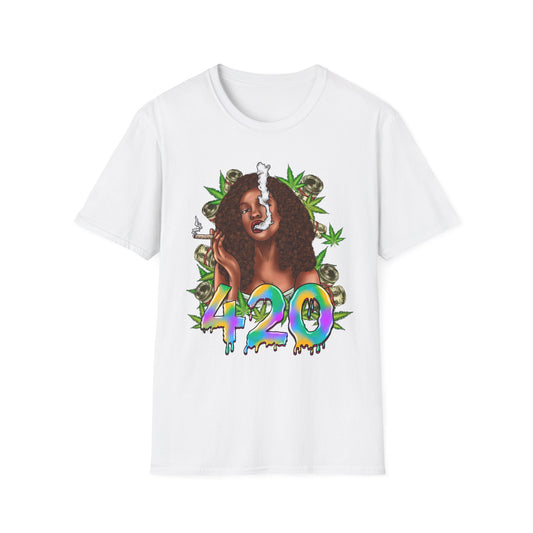 420 Babe T-Shirt White Printify T-Shirt Rhythm & Drip Apparel
