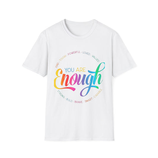 You Are Enough Tee White Printify T-Shirt Rhythm & Drip Apparel