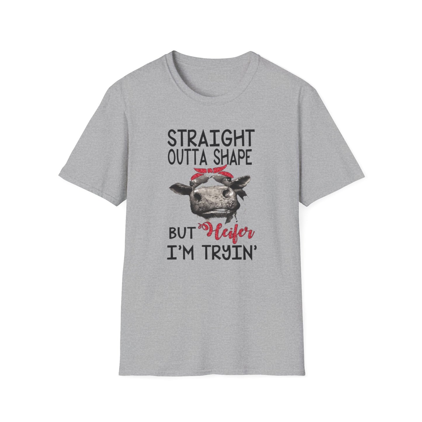 Straight Outta Shape But Im Tryin Sport Grey Printify T-Shirt Rhythm & Drip Apparel