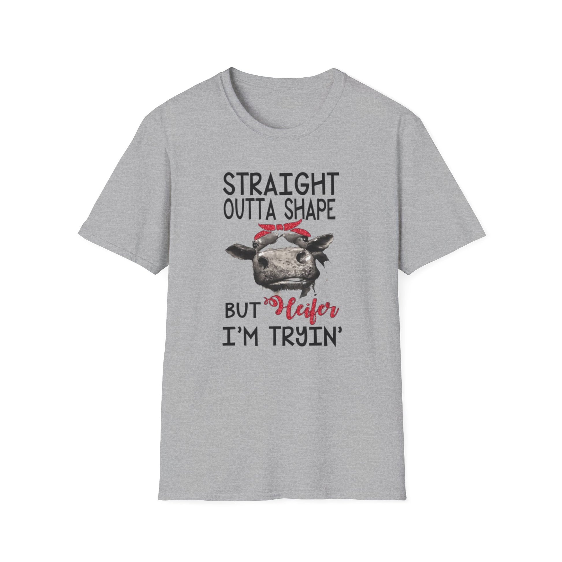 Straight Outta Shape But Im Tryin Sport Grey Printify T-Shirt Rhythm & Drip Apparel