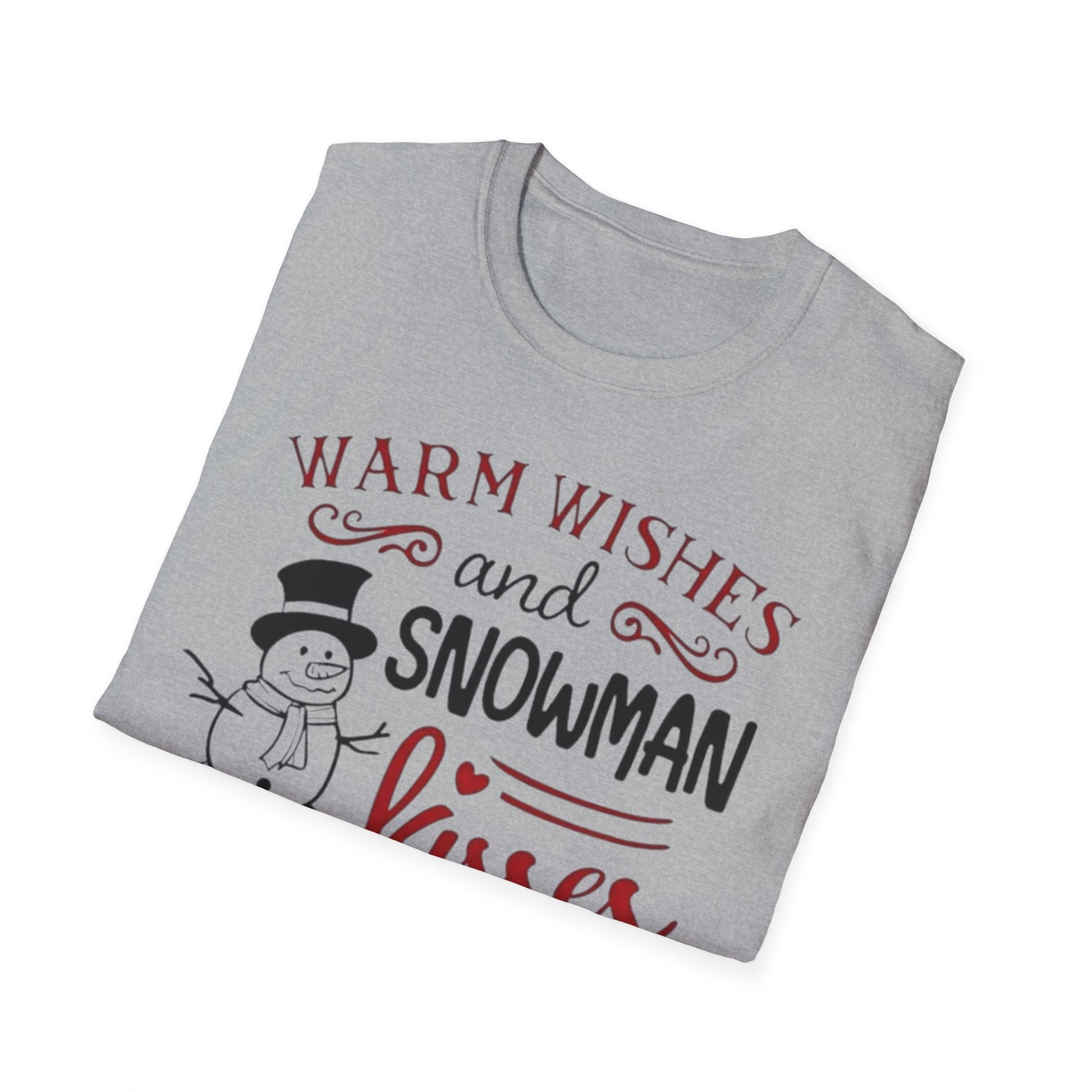 Winter- Warm Wishes Snowman Kisses T-Shirt Printify T-Shirt Rhythm & Drip Apparel