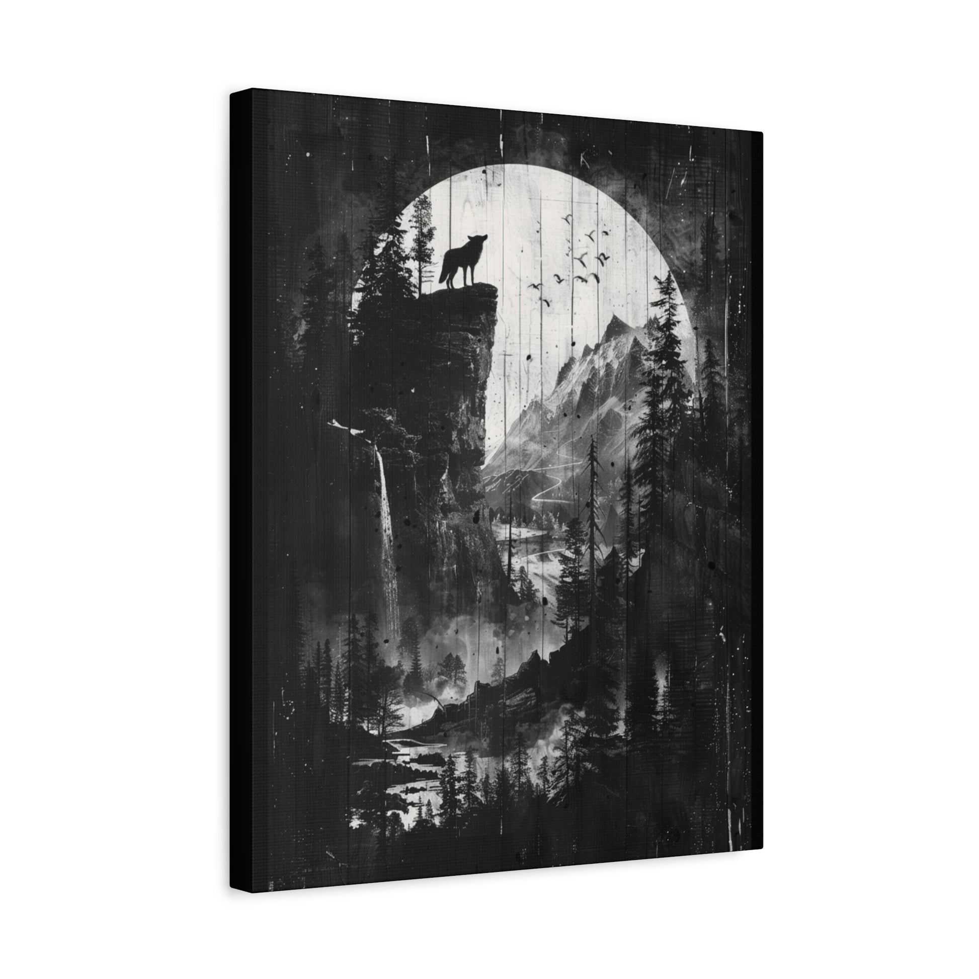 Wolf- Artistic Wolf Wall Art, Canvas Print, Nature Decor, Home Aesthetic, Unique Gift, Wall Decor, Modern Art Rhythm & Drip Canvas Rhythm & Drip Apparel