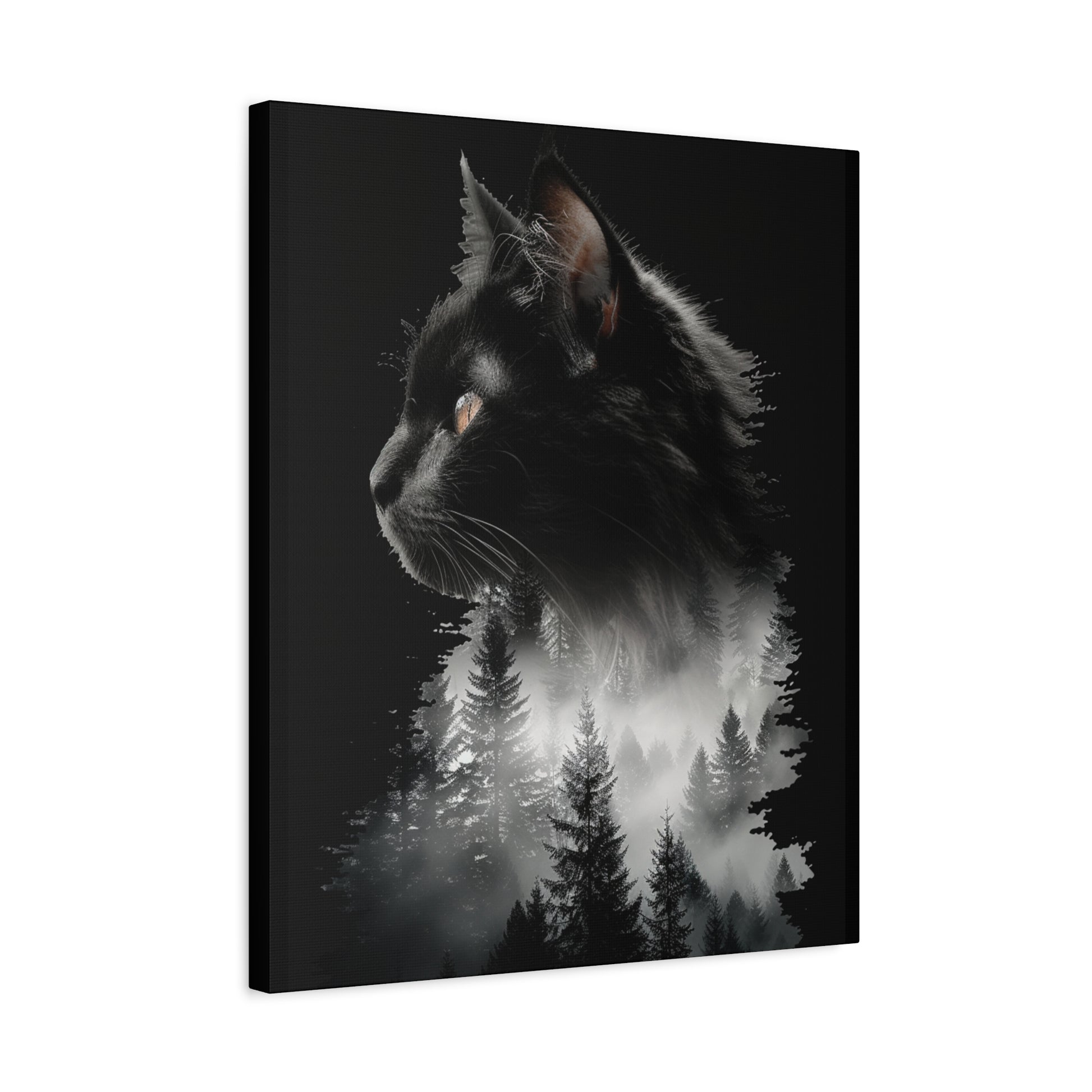 Cat- Mystical Cat Forest Canvas Print, Home Decor Art, Cat Lover Gift, Unique Wall Art, Pet Memorial Rhythm & Drip Canvas Rhythm & Drip Apparel