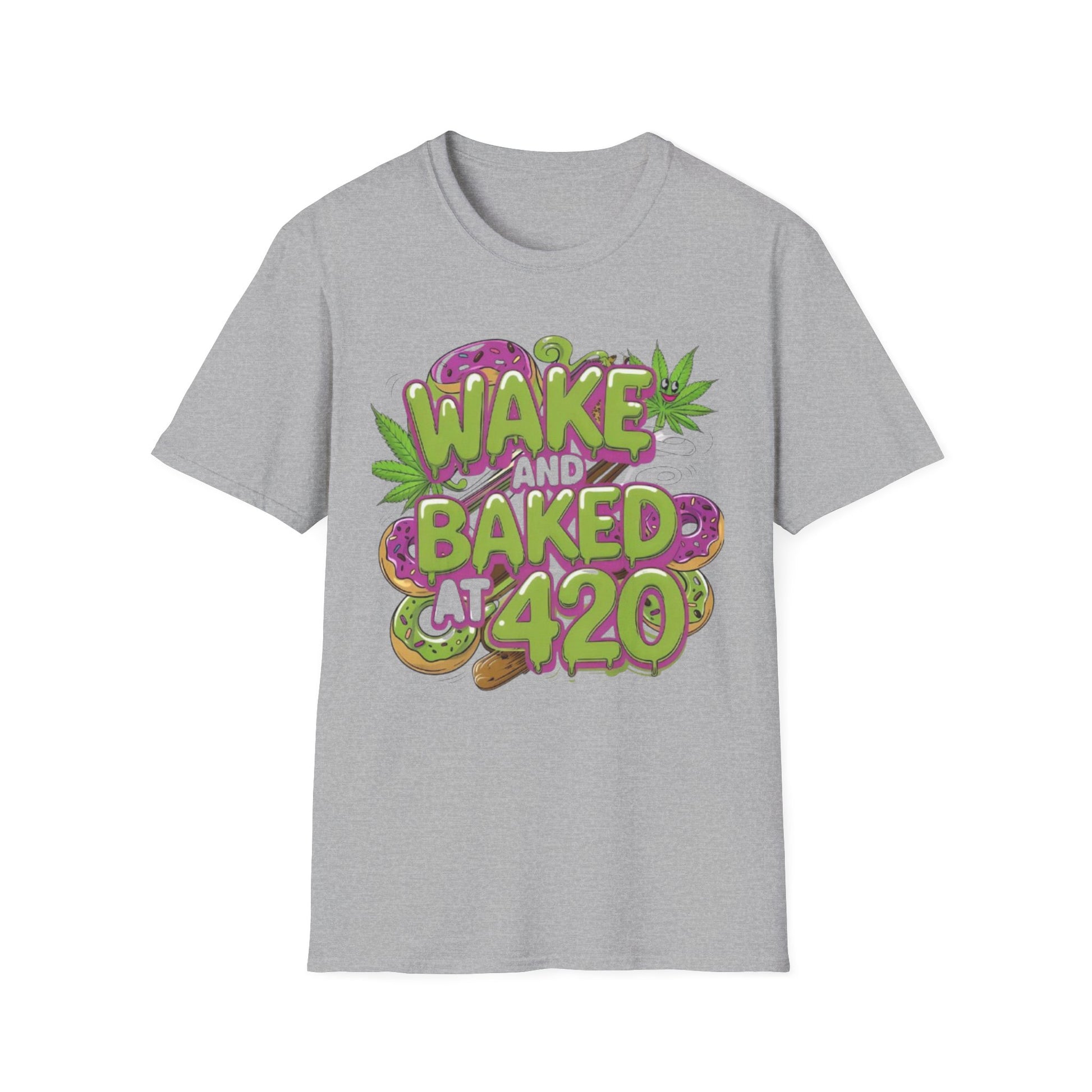 Wake and Baked Unisex T-Shirt Sport Grey Printify T-Shirt Rhythm & Drip Apparel
