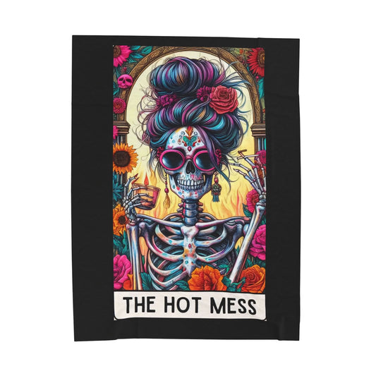 Tarot- Hot Mess Velveteen Blanket | Cozy Home Decor, Gift for Friends, Halloween Accent, Fun Sofa Throw 60" × 80" Printify All Over Prints Rhythm & Drip Apparel