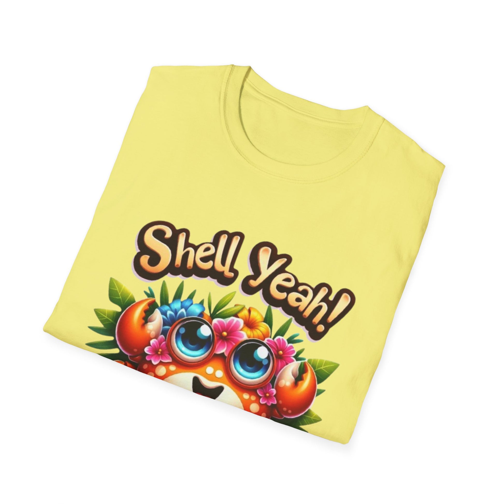 Summer- Shell Yeah! Cute Crab T-Shirt Printify T-Shirt Rhythm & Drip Apparel