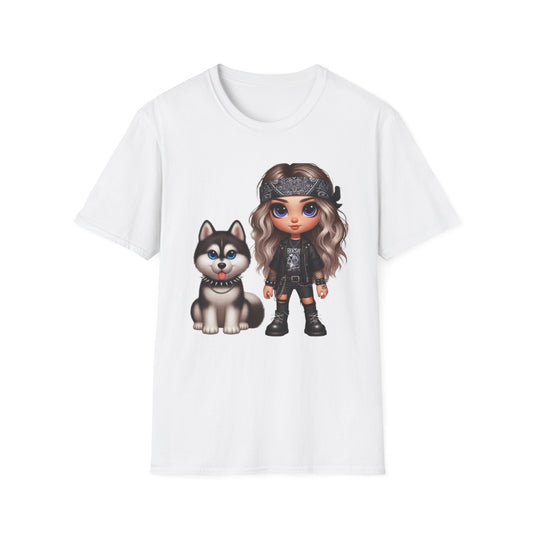 A Girl And Her Dog 3 T-Shirt White Printify T-Shirt Rhythm & Drip Apparel