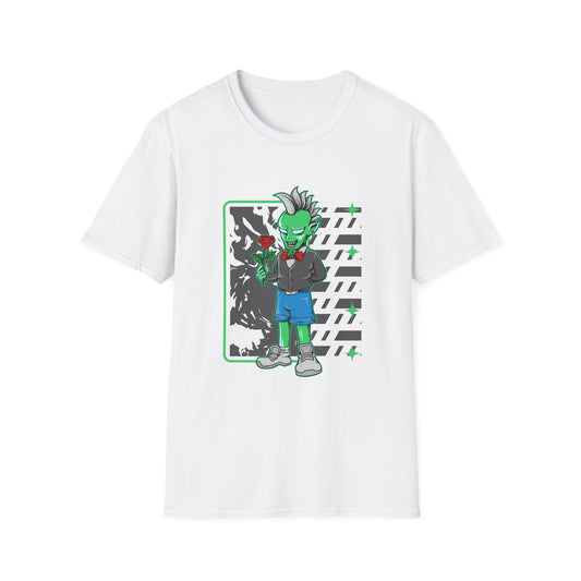 Anime Inspired Rocker Zombie Tee White Printify T-Shirt Rhythm & Drip Apparel