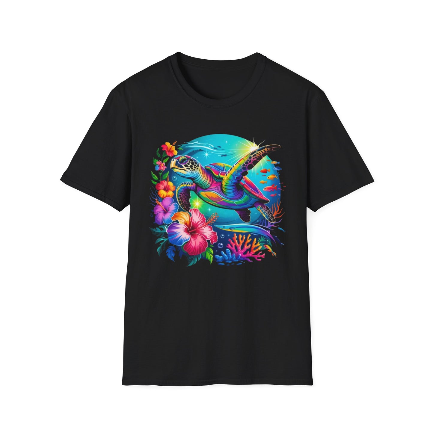 Summer- Marine Life T-Shirt Black Printify T-Shirt Rhythm & Drip Apparel