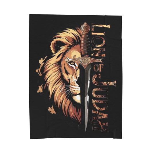 Religion- Majestic Lion Velveteen Plush Blanket, Cozy Throw for Home Décor, Perfect Gift for Animal Lovers, Ideal for Living Room or Bedroom 60" × 80" Printify All Over Prints Rhythm & Drip Apparel