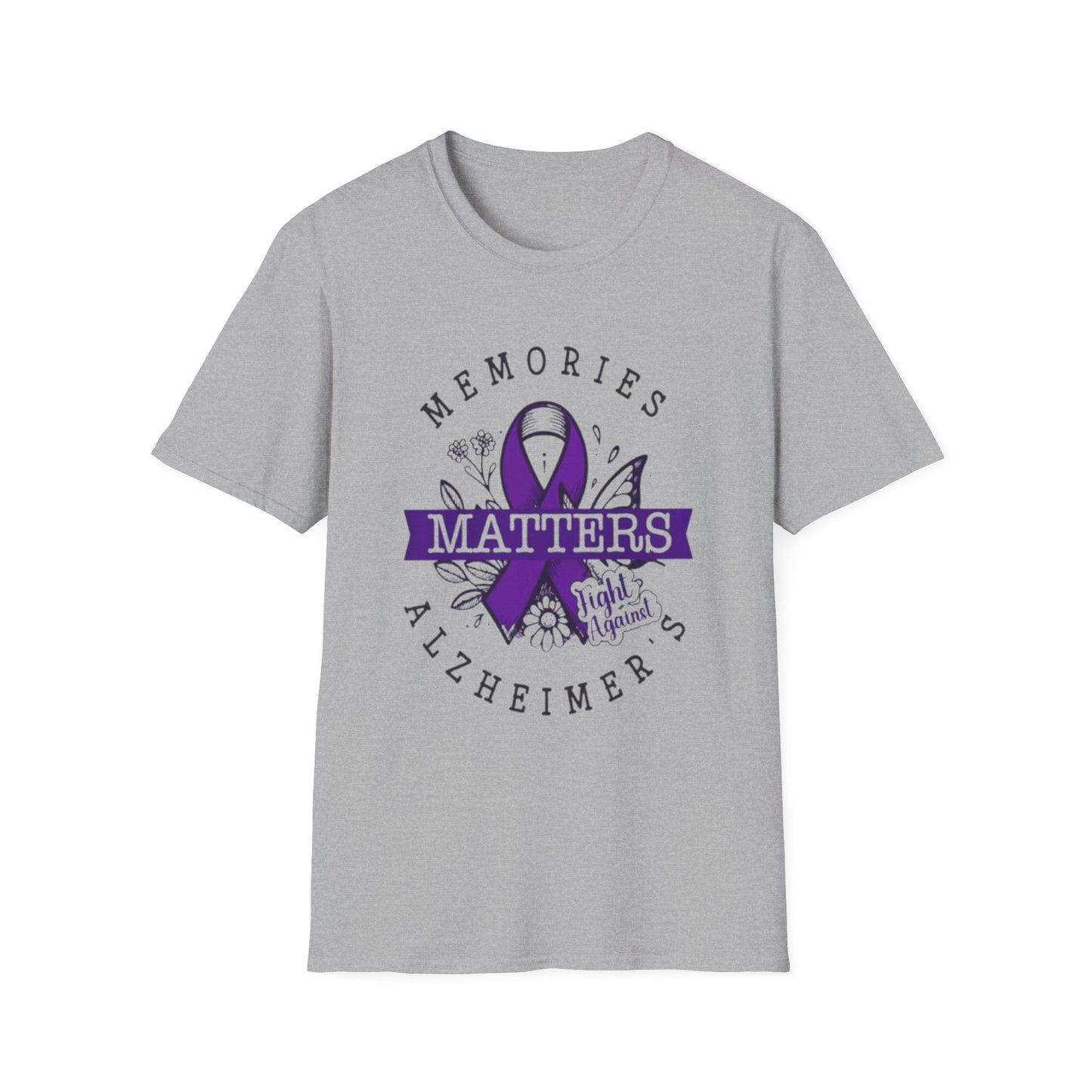Alzheimer Awareness- Memories Matter Unisex T-Shirt Sport Grey Printify T-Shirt Rhythm & Drip Apparel