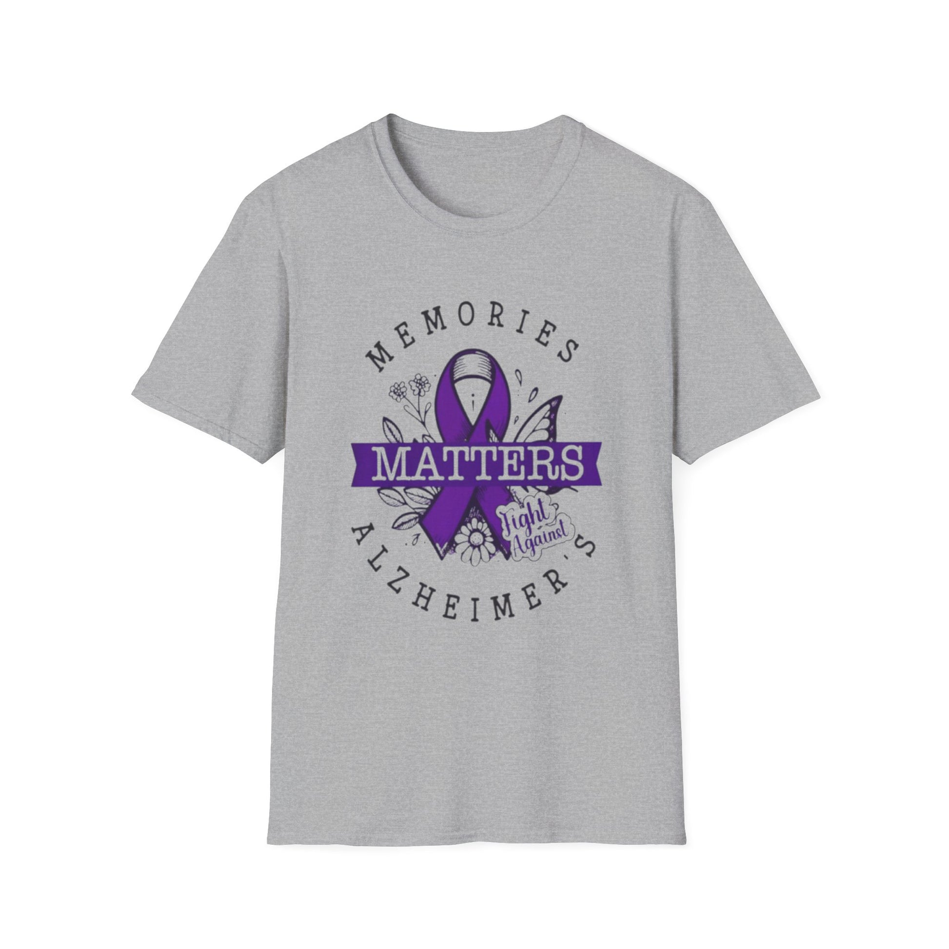 Alzheimer Awareness- Memories Matter Unisex T-Shirt Sport Grey Printify T-Shirt Rhythm & Drip Apparel