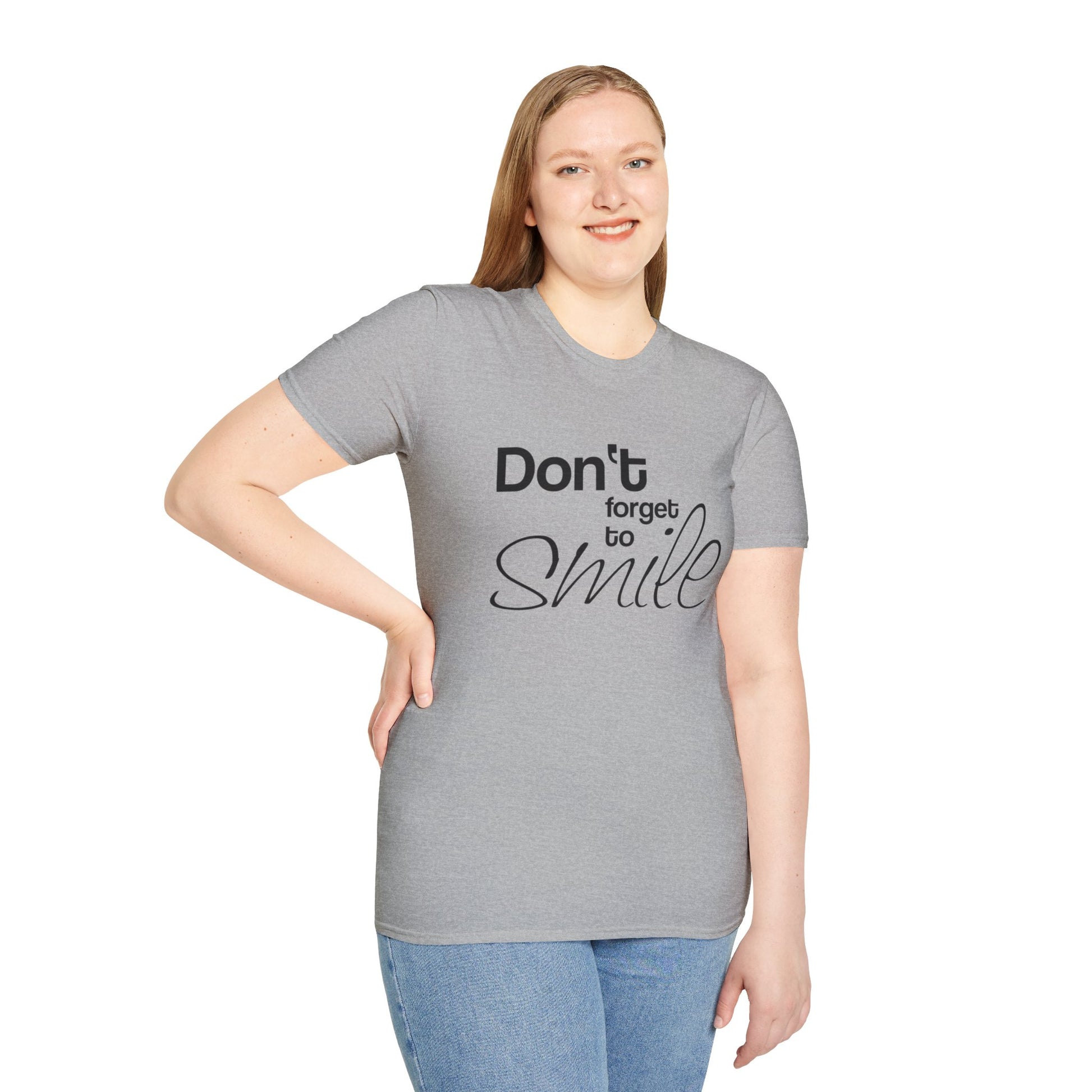 Inspirational Quote Unisex T-Shirt – "Don't Forget to Smile" - Rhythm & Drip