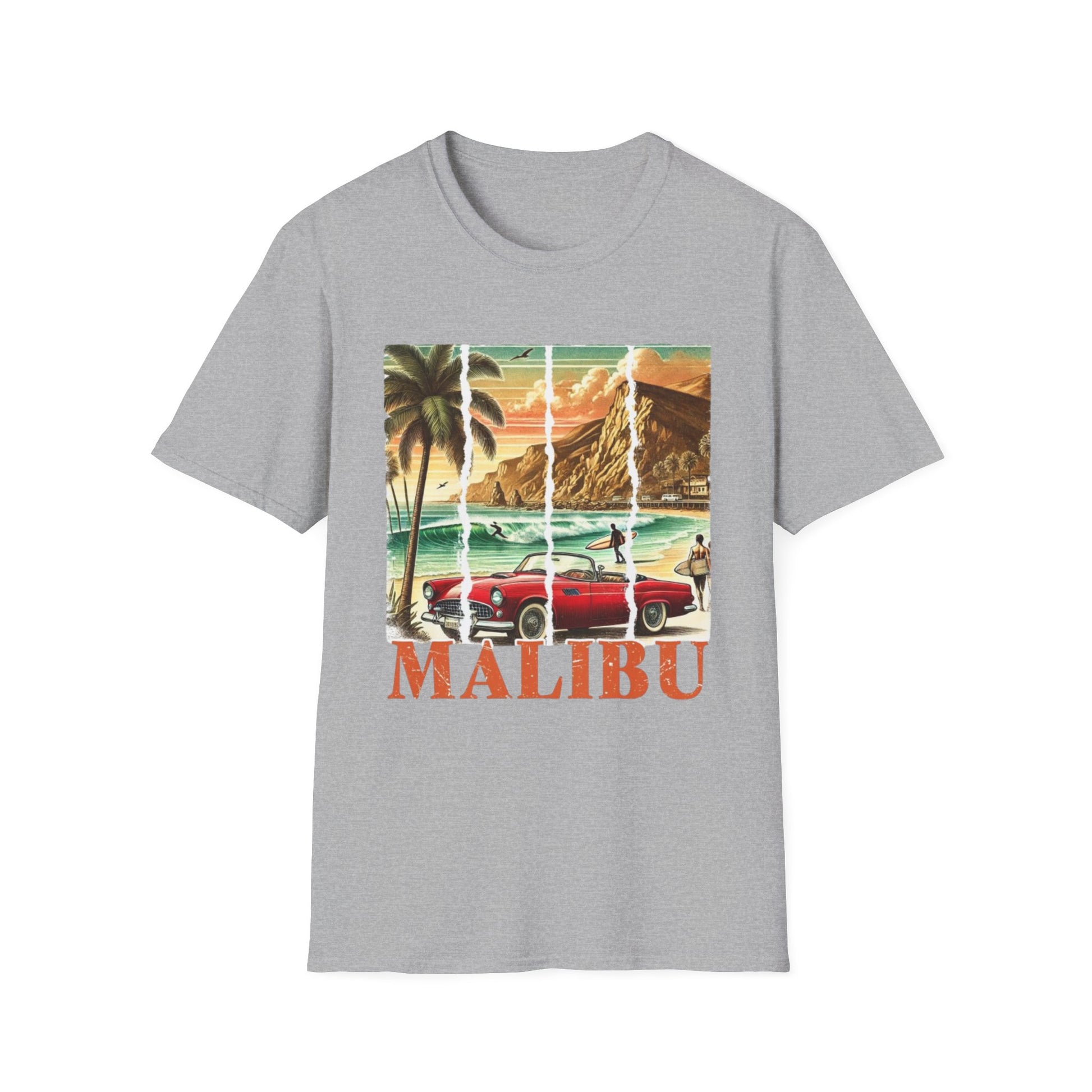 Summer- Malibu Vintage T-Shirt Sport Grey Printify T-Shirt Rhythm & Drip Apparel