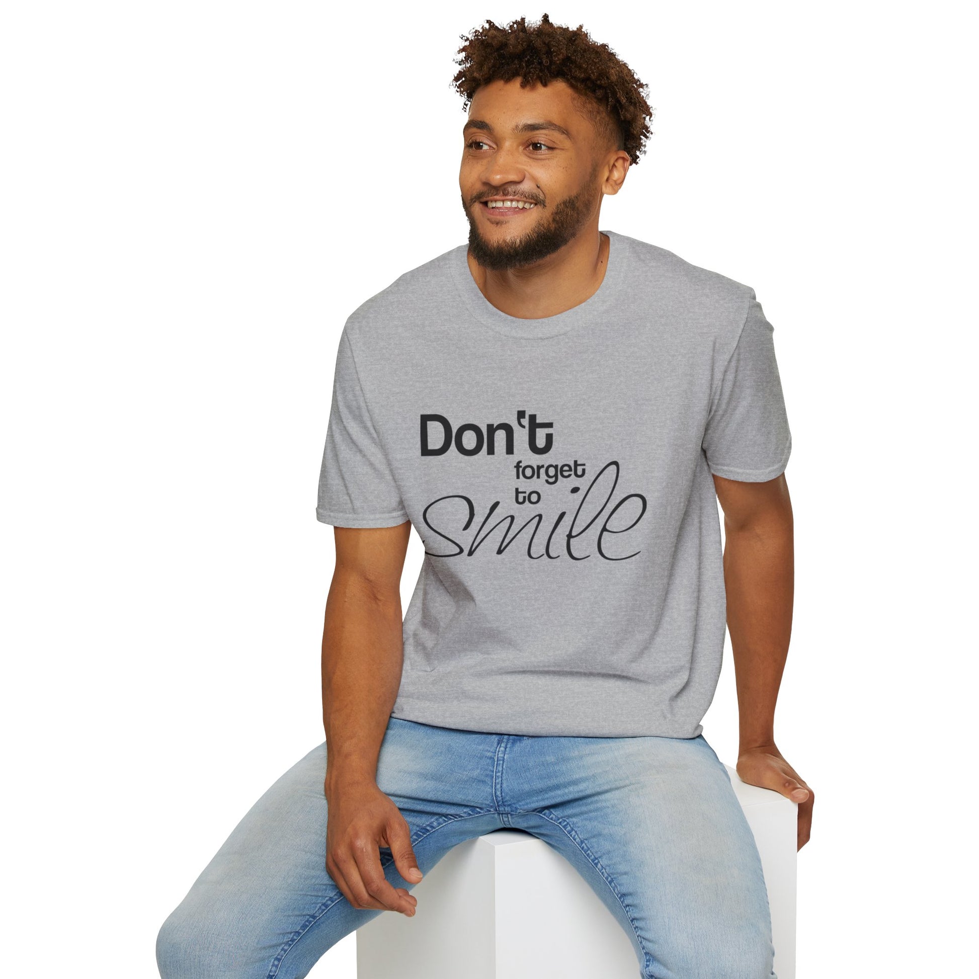 Inspirational Quote Unisex T-Shirt – "Don't Forget to Smile" - Rhythm & Drip