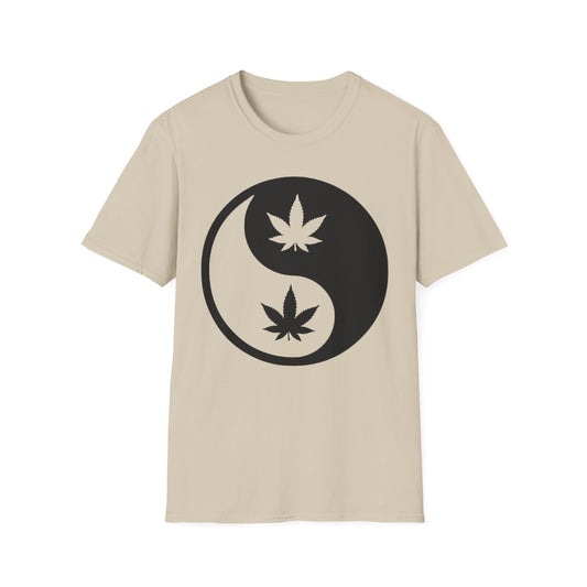 Ying Yang Weed T-Shirt Sand Printify T-Shirt Rhythm & Drip Apparel