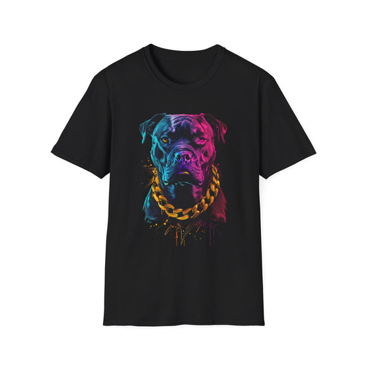 Vibrant Dog Art T-Shirt Black Printify T-Shirt Rhythm & Drip Apparel