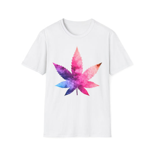 Vibrant Watercolor Leaf T-Shirt White Printify T-Shirt Rhythm & Drip Apparel