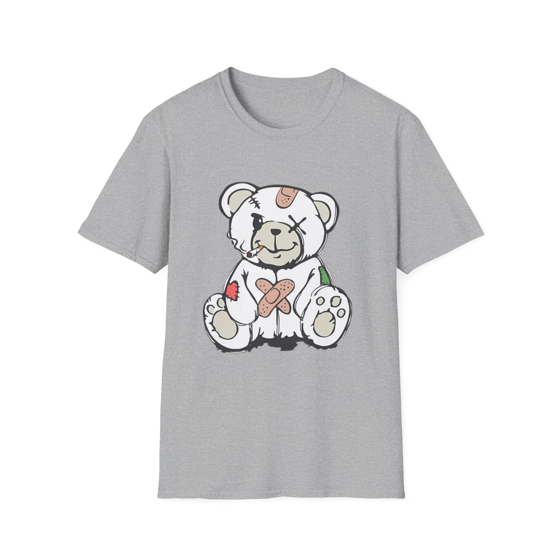 Bandaged Teddy Bear T-Shirt Sport Grey Printify T-Shirt Rhythm & Drip Apparel