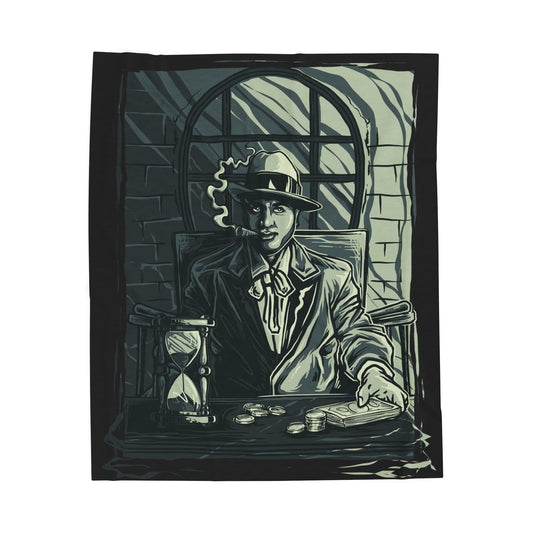 Urban- Vintage Film Noir Velveteen Plush Blanket, Cozy Movie Night Blanket, Retro Decor Throw, Gift for Film Lovers, Unique Home Accent 50" × 60" Printify All Over Prints Rhythm & Drip Apparel