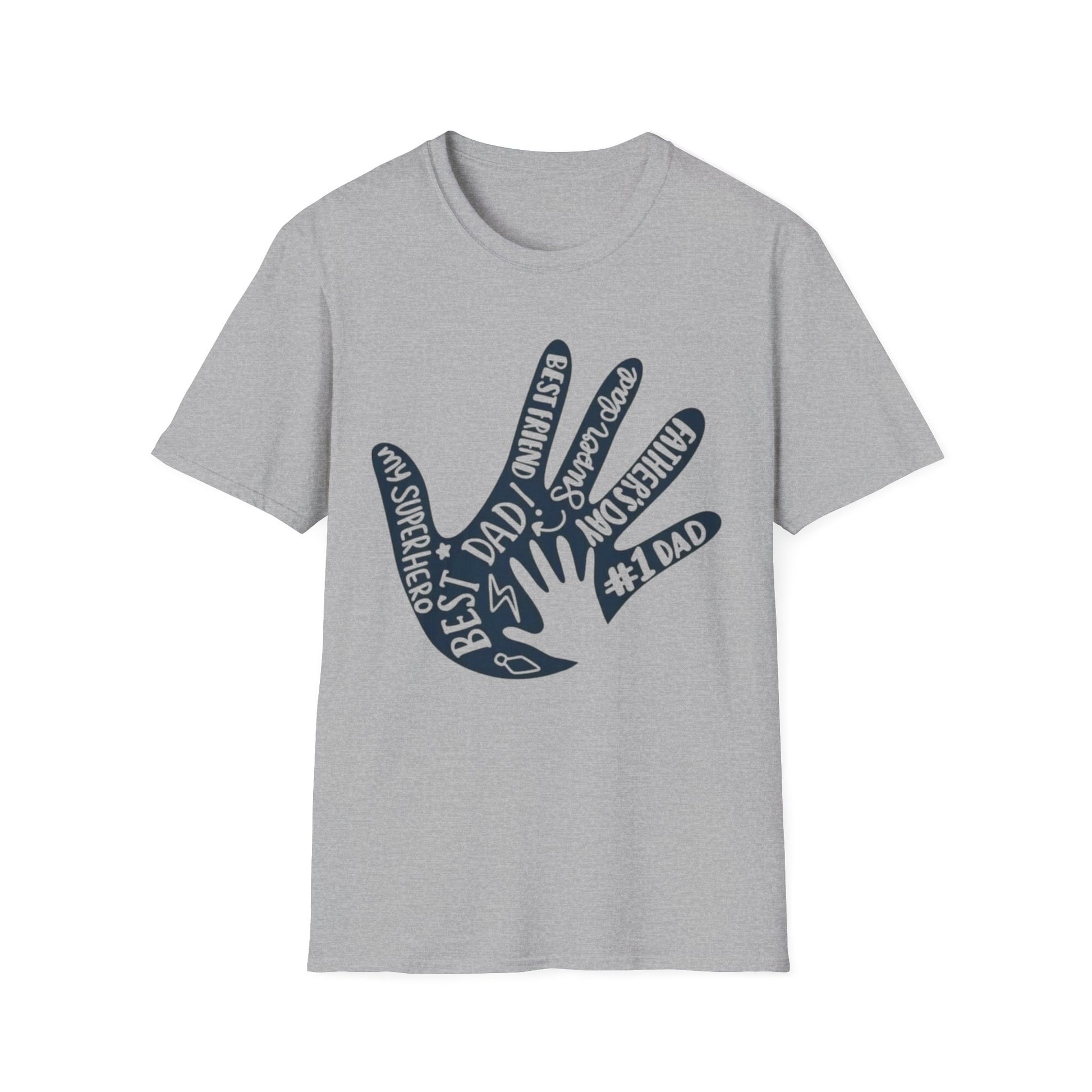 Best Dad Handprint T-Shirt Sport Grey Printify T-Shirt Rhythm & Drip Apparel