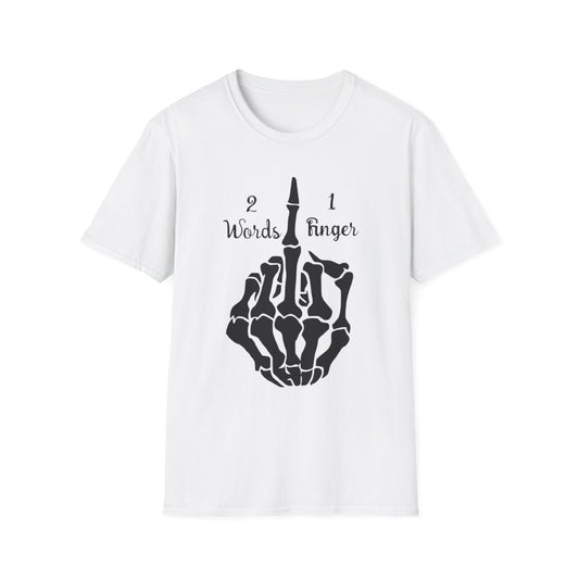 2 Words 1 Finger White Printify T-Shirt Rhythm & Drip Apparel