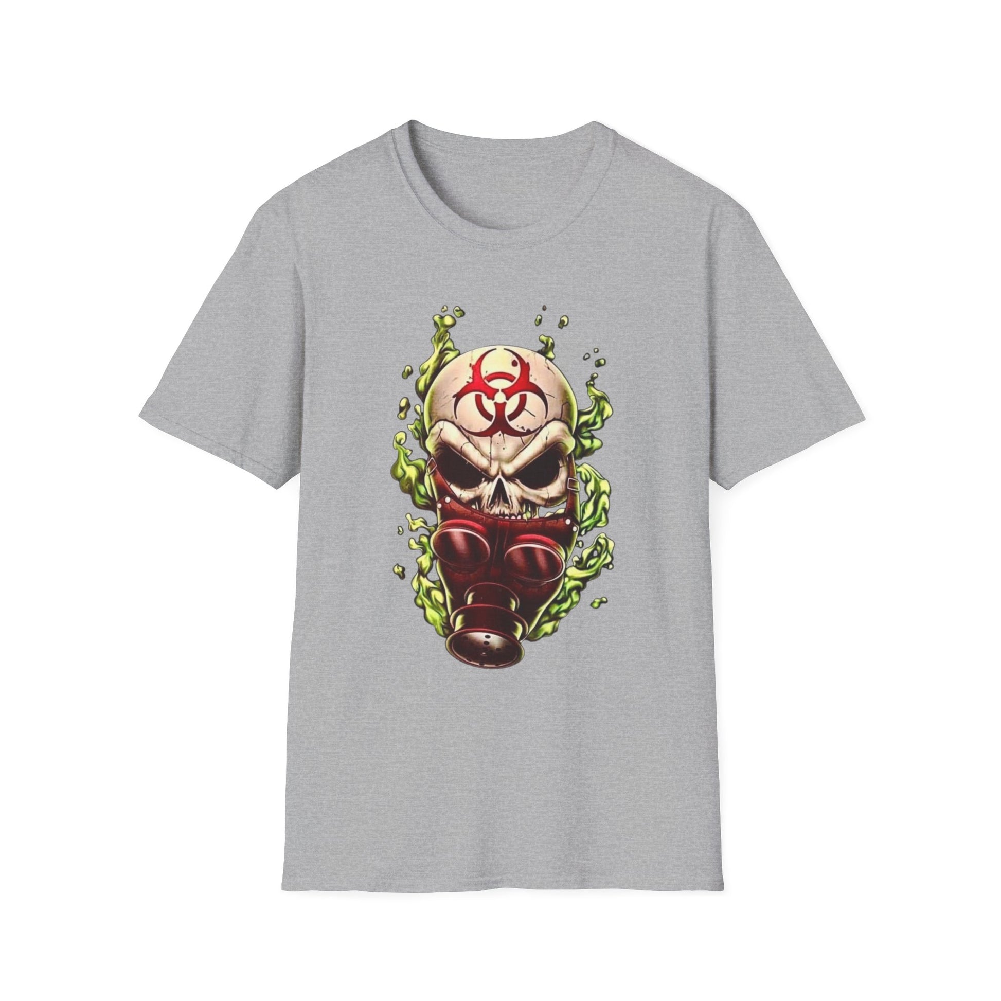 Biohazard Skull Unisex T-Shirt Sport Grey Printify T-Shirt Rhythm & Drip Apparel