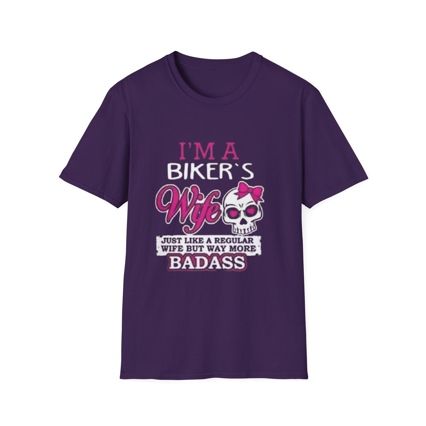 Badass Biker's Wife T-Shirt Purple Printify T-Shirt Rhythm & Drip Apparel