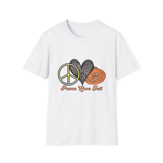 Fall Vibes Unisex T-Shirt - Peace Love Fall, Autumn Tee, Halloween Shirt, Cozy Casual Wear, Gift for Pumpkin Lovers
