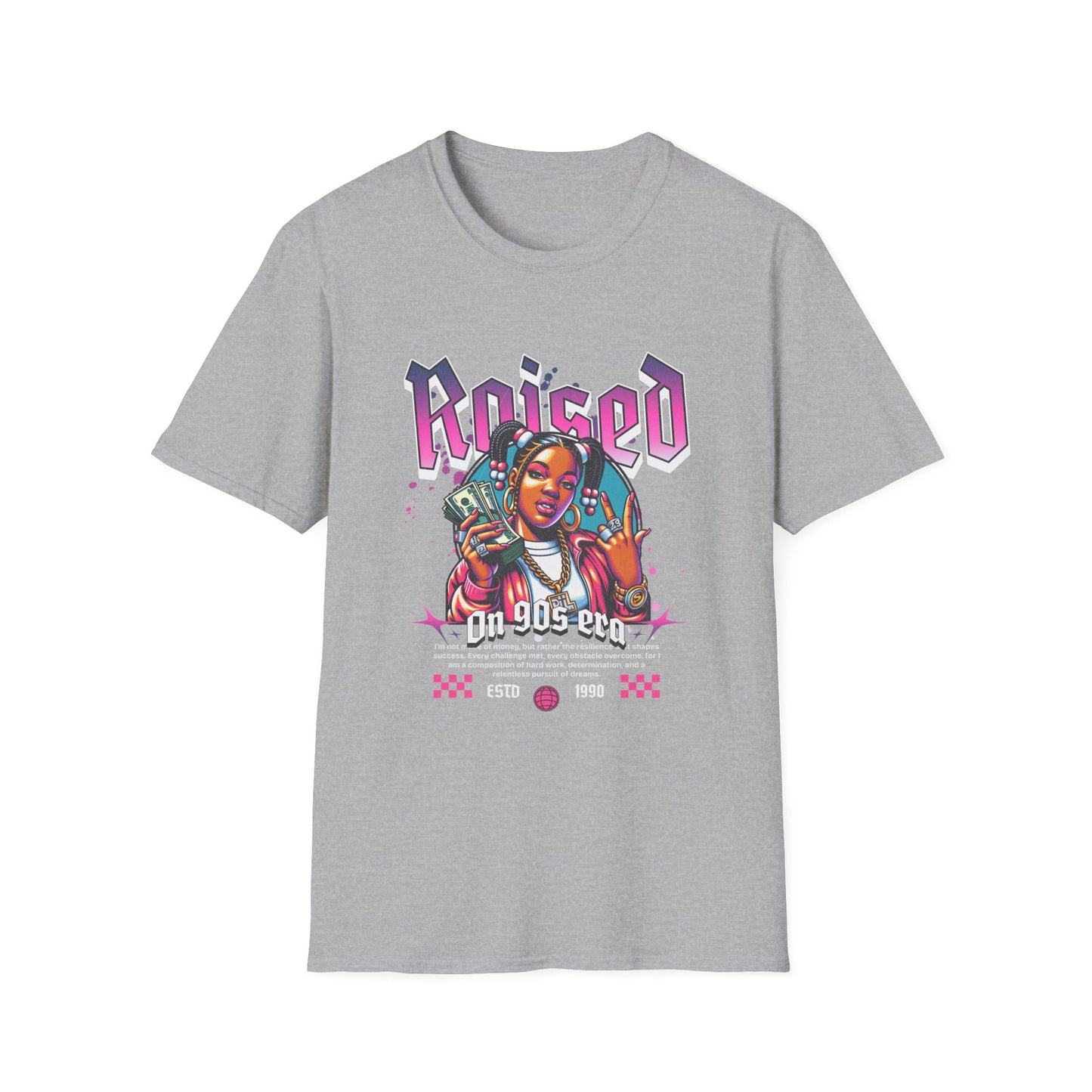 90s Retro Graphic Tee Sport Grey Printify T-Shirt Rhythm & Drip Apparel