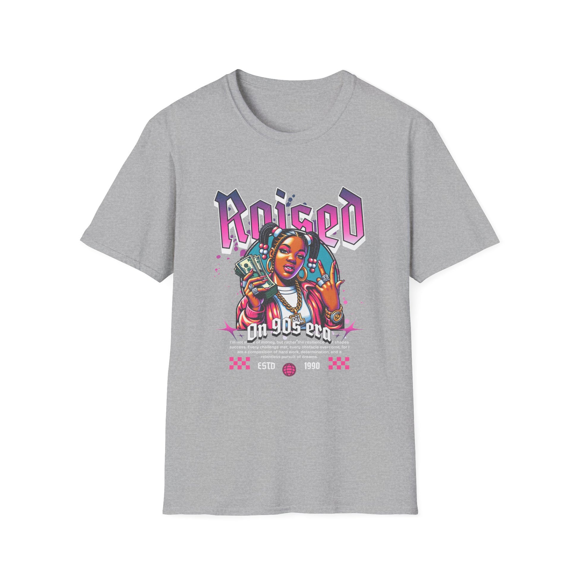 90s Retro Graphic Tee Sport Grey Printify T-Shirt Rhythm & Drip Apparel