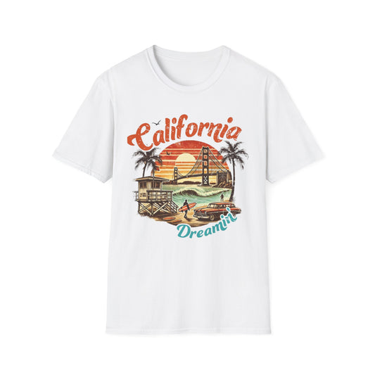 Summer- California Dreamin' T-Shirt White Printify T-Shirt Rhythm & Drip Apparel