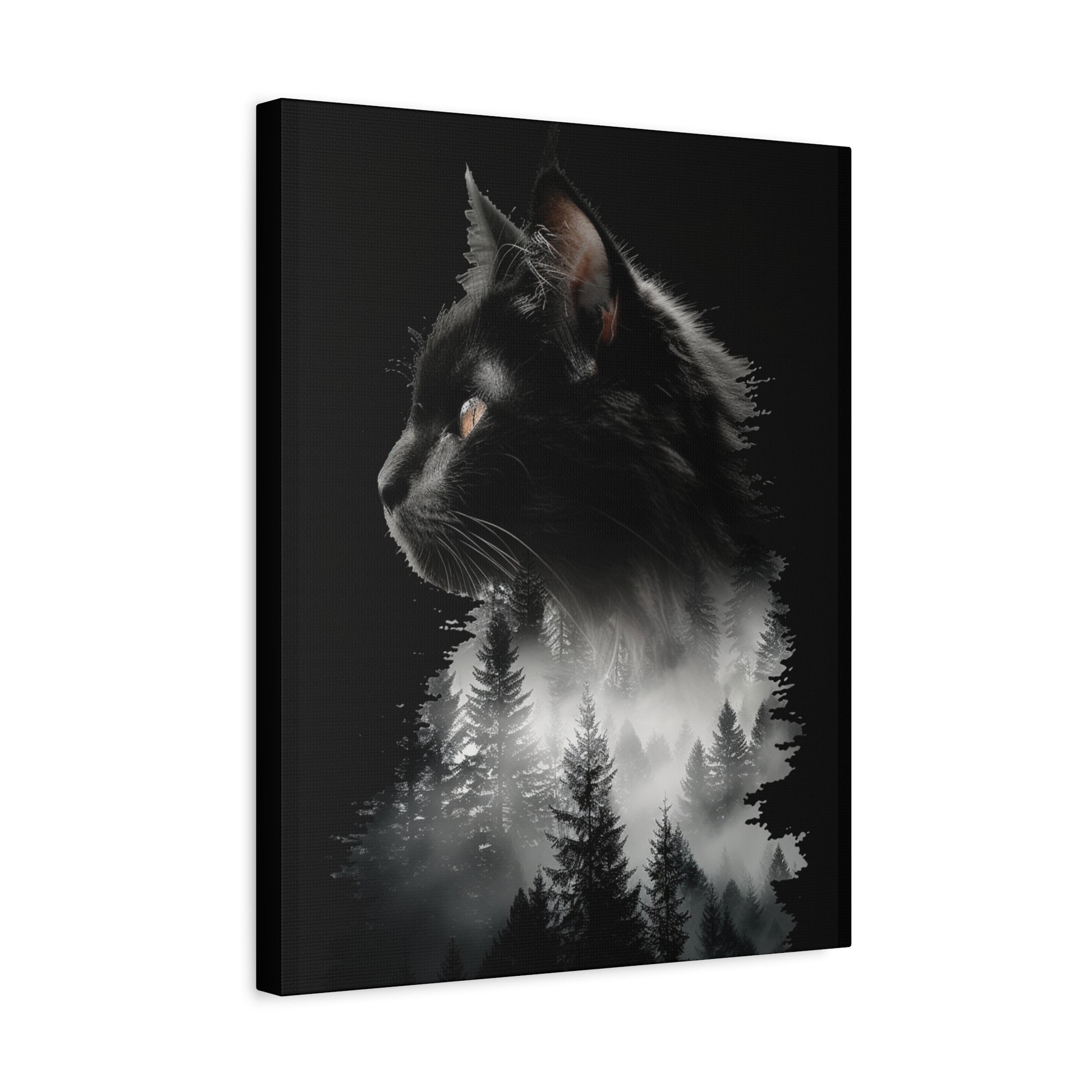 Cat- Mystical Cat Forest Canvas Print, Home Decor Art, Cat Lover Gift, Unique Wall Art, Pet Memorial Rhythm & Drip Canvas Rhythm & Drip Apparel