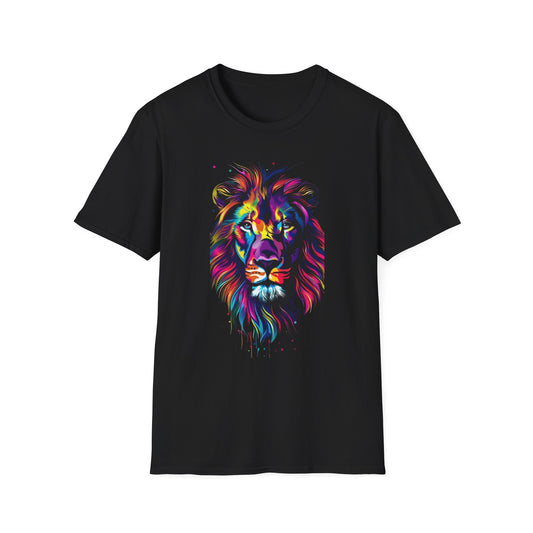 Vibrant Lion Graphic T-Shirt Black Printify T-Shirt Rhythm & Drip Apparel