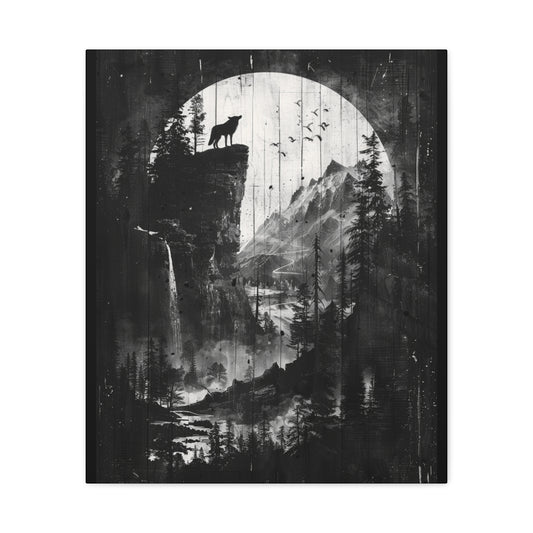 Wolf- Artistic Wolf Wall Art, Canvas Print, Nature Decor, Home Aesthetic, Unique Gift, Wall Decor, Modern Art 20" x 24" (Vertical) 1.25" Rhythm & Drip Canvas Rhythm & Drip Apparel