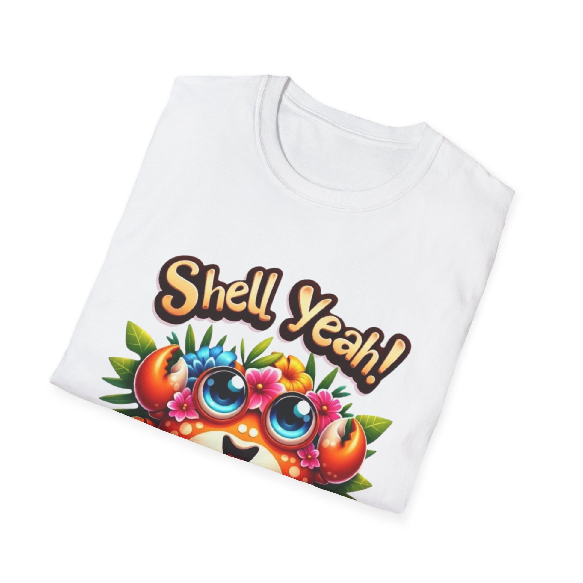 Summer- Shell Yeah! Cute Crab T-Shirt Printify T-Shirt Rhythm & Drip Apparel