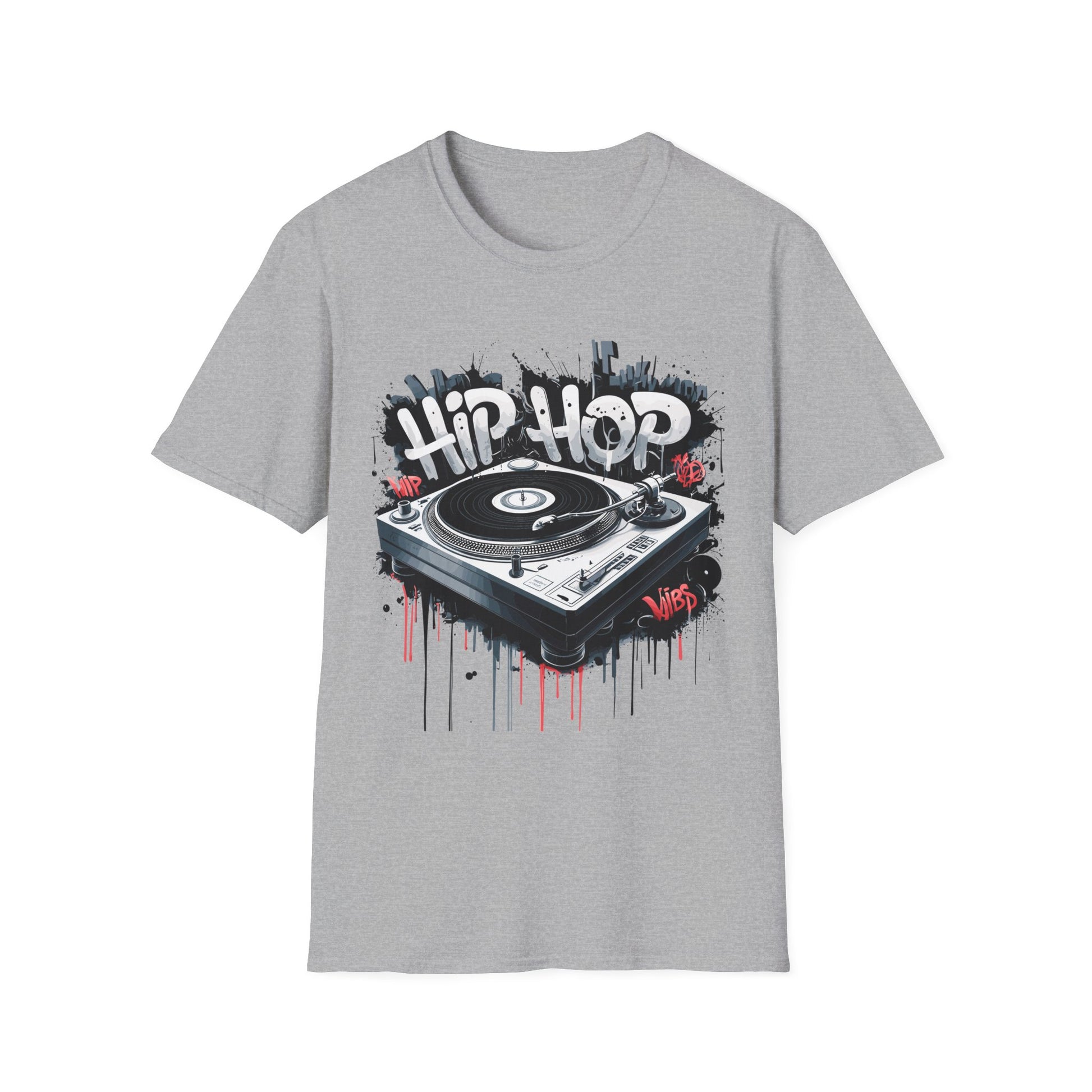Hip Hop Turntable T-Shirt Sport Grey Printify T-Shirt Rhythm & Drip Apparel