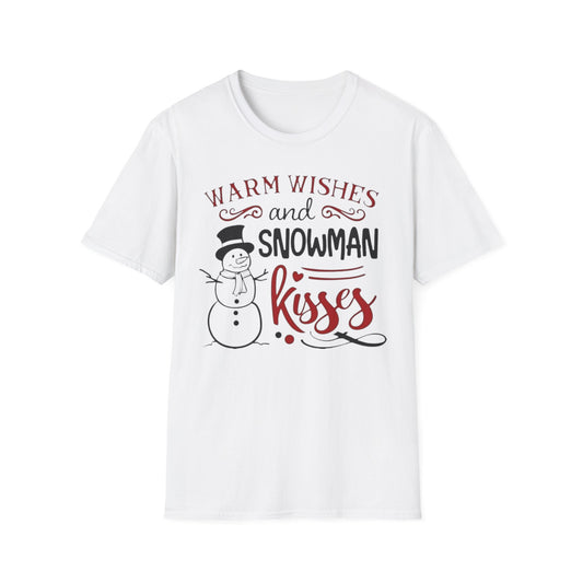 Winter- Warm Wishes Snowman Kisses T-Shirt White Printify T-Shirt Rhythm & Drip Apparel