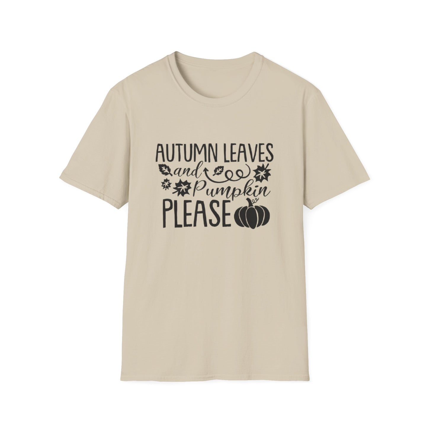 Fall- Autumn Leaves and Pumpkin T-Shirt Sand Printify T-Shirt Rhythm & Drip Apparel