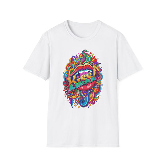 Vibrant Kiss Graphic T-Shirt White Printify T-Shirt Rhythm & Drip Apparel