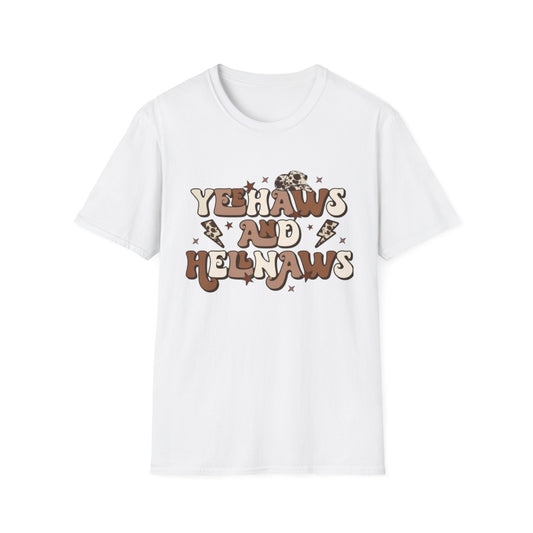 Yeehaws and Hellnaws T-Shirt White Printify T-Shirt Rhythm & Drip Apparel