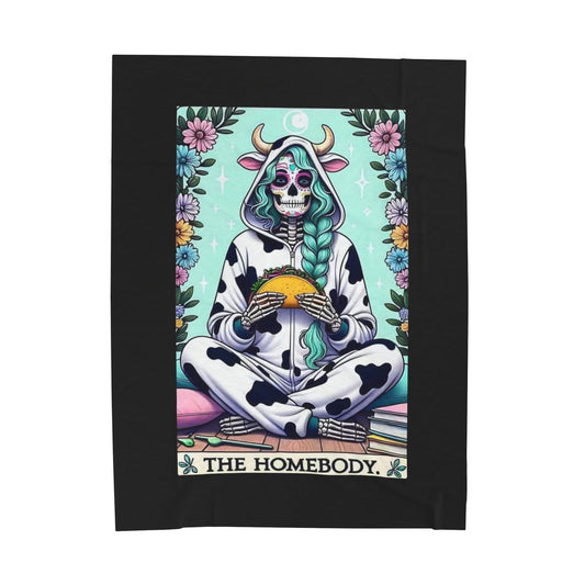 Tarot- Homebody Velveteen Plush Blanket, Soft Throw for Home Decor, Gift for Cow Lovers, Perfect for Cozy Nights, Unique Wall Art 60" × 80" Printify All Over Prints Rhythm & Drip Apparel