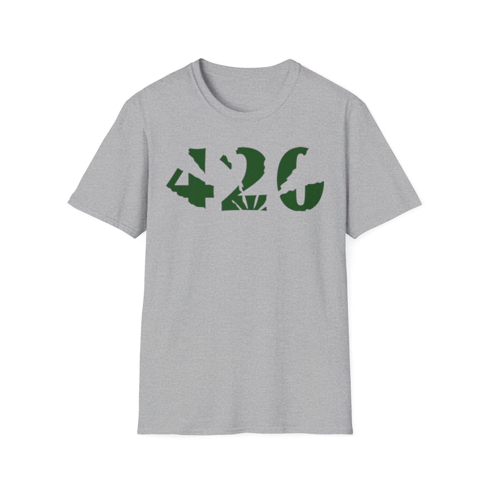 420 Green Leaf T-Shirt Sport Grey Printify T-Shirt Rhythm & Drip Apparel