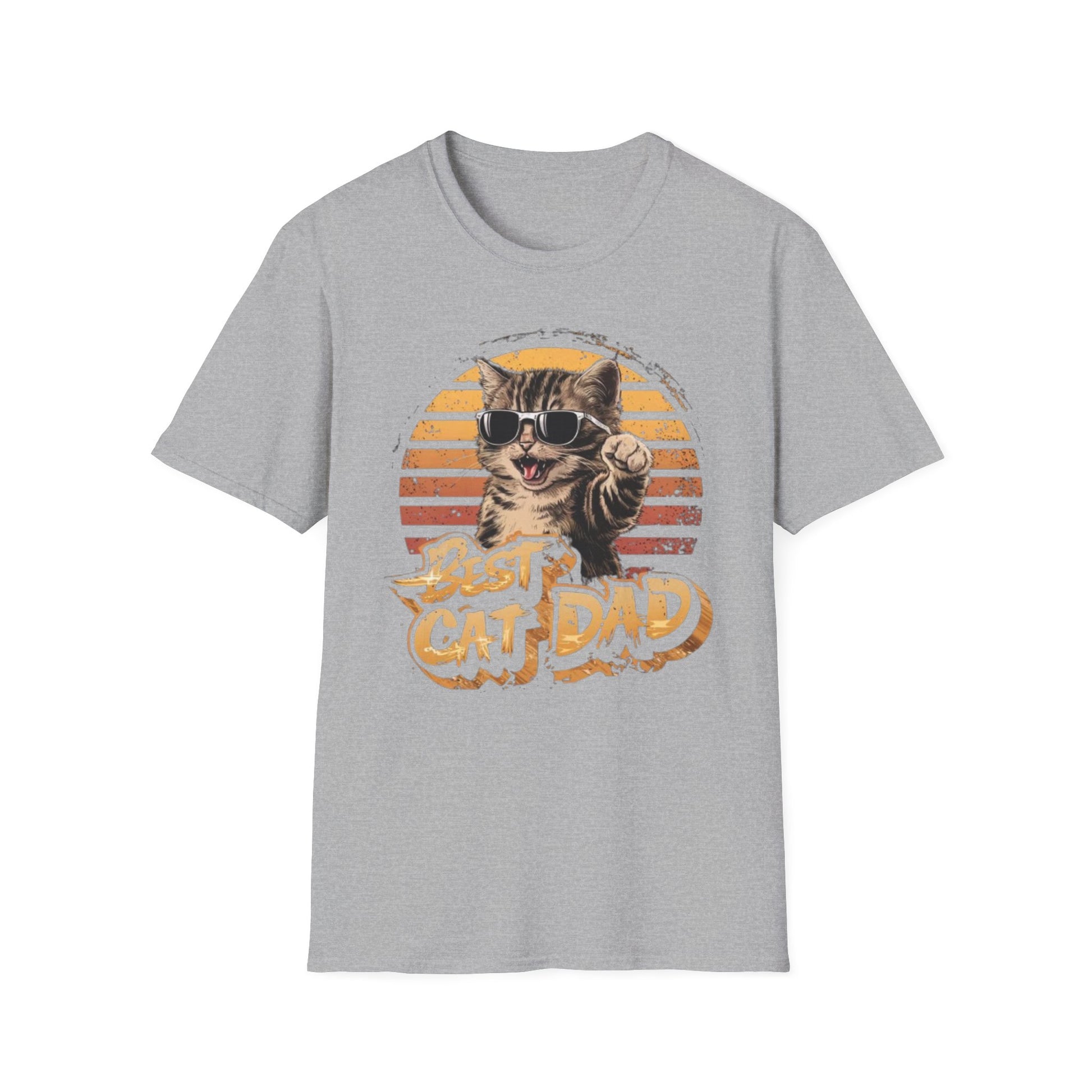 Best Cat Dad T-Shirt Sport Grey Printify T-Shirt Rhythm & Drip Apparel
