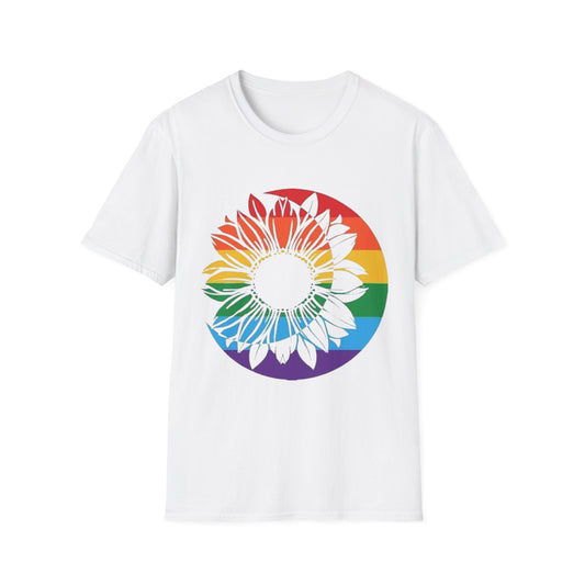 Vibrant Sunflower LGBTQ+ Unisex T-Shirt White Printify T-Shirt Rhythm & Drip Apparel